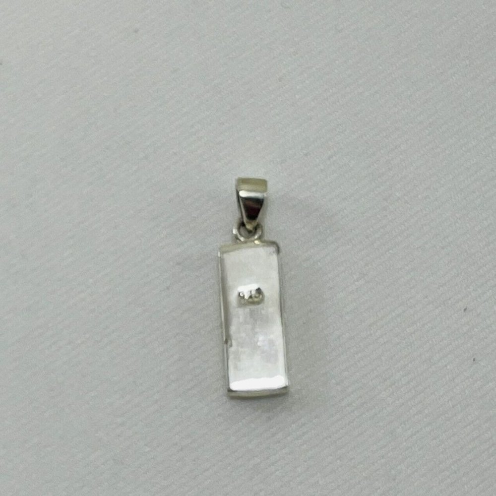 925 Solid Sterling Silver Pendant Bar Rectangular… - image 6
